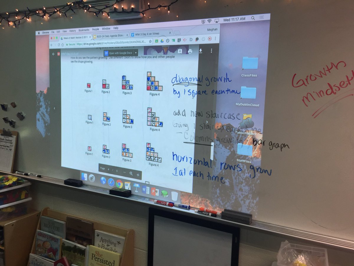 Starting the year of math with #growthmindset messages and tasks that encourage thinking about math visually and flexibly like this task called Squares to Stairs - How do you see the pattern growing? Here are three ways my 5th graders saw growth. <a href="/greDCSD/">GRE</a>