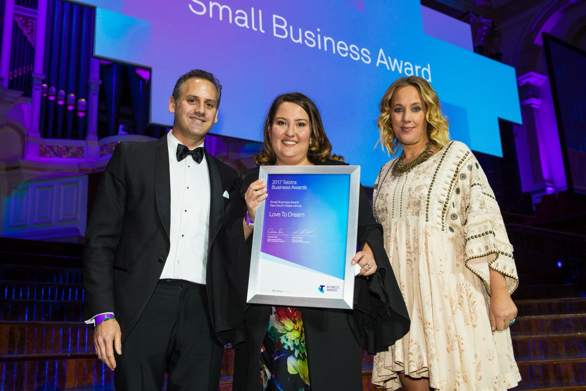 Telstra_news's tweet photo. In 2017 @MSResearchAust, @gemaker, @LoveToDreamAus, @HowToProspa and Over the Moo were crowned #TelstraBizAwards winners in New South Wales. Who will have 'that' moment tonight? https://t.co/S8Qq3e3KBT