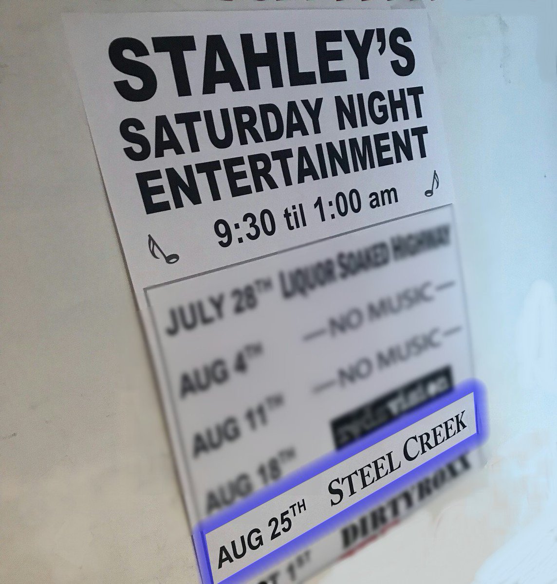 No need to worry about the weather this Saturday! We will be playing inside @ Stahleys from 9:30pm-1:00am. Great food & atmosphere here! Hope to see you! #SteelCreekBand #SCrockscountry #CountryBand #CountryMusic #LiveMusic #Music #Stahleys #AllentownPA #LehighValley #LineDancing
