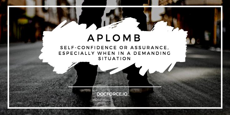 DocforceO's tweet photo. The Docforce word of the day is: aplomb! It means "self-confidence or assurance, especially when in a demanding situation". Here it is in a sentence: Amelia handled her plane's engine stuttering with aplomb and safely landed the plane! #wordoftheday #docforce https://t.co/2uHKNdoIP2