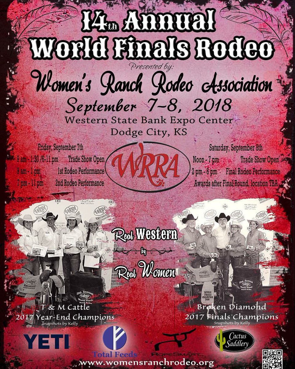 🏆 WRRA RODEO TIME 🏆

#womensranchrodeoassociation #wrraworldfinals2018 #dodgecity #september #cowgirl #ranchrodeo #finals #kansas #Share #Rodeo