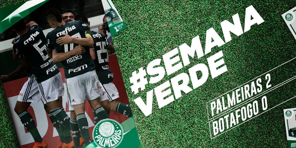 Palmeiras's tweet photo. Na semana do nosso aniversário, a cor predominante só poderia ser uma: é a #SemanaVerde com mais três pontos na conta! 👊🐷

Garanta o nosso manto ➤ https://t.co/b5LnxTMhCQ

#AvantiPalestra #SabeSerBrasileiro #PALxBOT https://t.co/hzgH3vKY1p