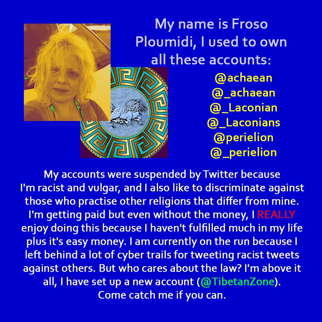 TibetenZone's tweet photo. Beware those half-bot spamming #Tibet hashtag. Viciously hidden behind Tibetan style, this snake spit the #BobThurman CTA Sponsored #RobertThurman’s venom all day long. She is a paid troll leaving in Europe and setting up bots to serve his bosses. #CTAPuppet #Lies #TibetHouseUS https://t.co/uWDF9TU1hd