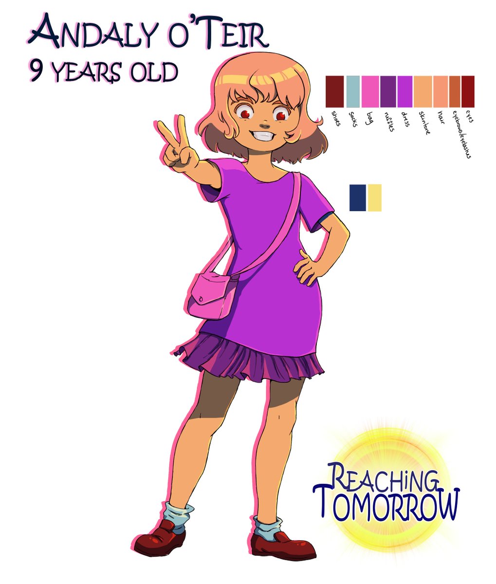 ak_a_n_i's tweet photo. The official color ref sheet for Andaly, a character in my #comic hosted over on #LINEWEBTOON. I'm participating in the #webtoon contest! #Reaching_Tomorrow is a fantasy/action story about Andaly and her mother, Ryann. Hope you check it out! :) https://t.co/04QwvsttA3
