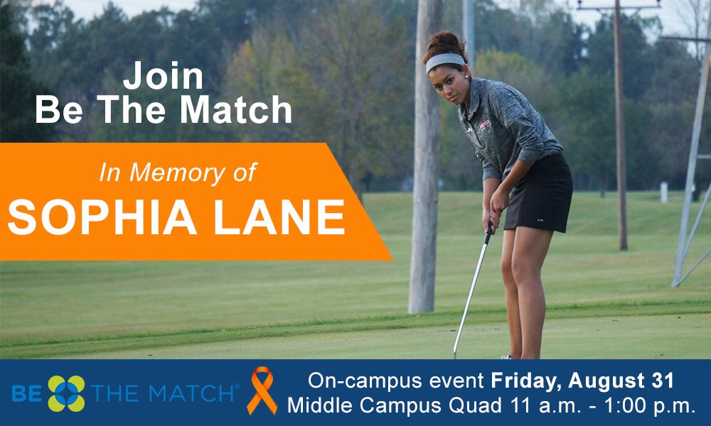 A Be The Match event in memory of Sophia Lane will be held on Friday, August 31 on Middle Campus Quad. #SwabForSOLA You can also register using this link: ow.ly/R3Rr30lw0Yr