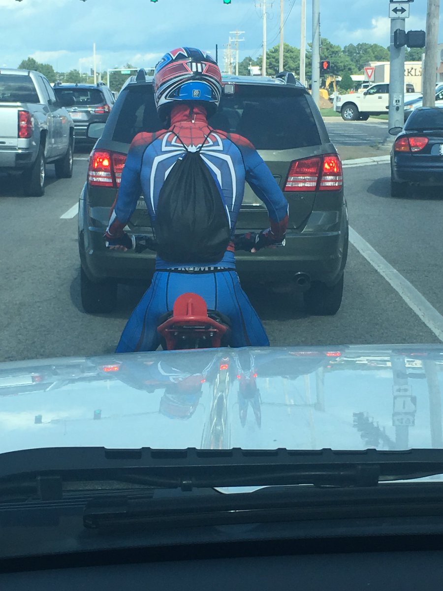 rgmckinn's tweet photo. Got behind a real superhero!   #webspinner https://t.co/nI5zky9Az8