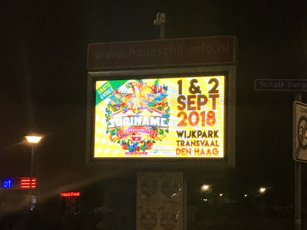 Mairansewtahal's tweet photo. DO YOU KNOW WHERE THIS IS? SURINAME FESTIVAL RECLAME #surinamefestival #surinamefestival2018 #lcdscherm #ledscherm #ledisplay #displayreclame #wijkparktransvaal #denhaag https://t.co/ttYjk3zV7J