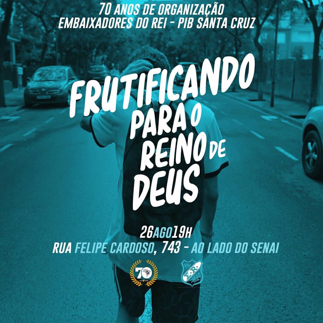 ReiEmbaixadores's tweet photo. Vc iria perder Se eu te falar q nesse domingo, dia 26/08 vai ter um culto na PIB Santa Cruz organizado pelos embaixadores do rei ? É CLARO Q NÃO! Então vamo pô! Menor, domingo, 19h, Suave pra geral! Deixa a resenha de lado e cola com a gente embaixador!!!!!!! https://t.co/6L2mtaEypB