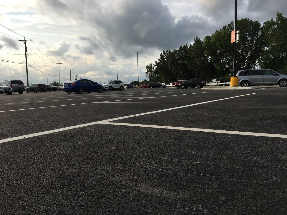 Orange lot used to be gravel, dirt and grass. Now look at it! What an improvement! More on the upgrades tonight. #NYSFair