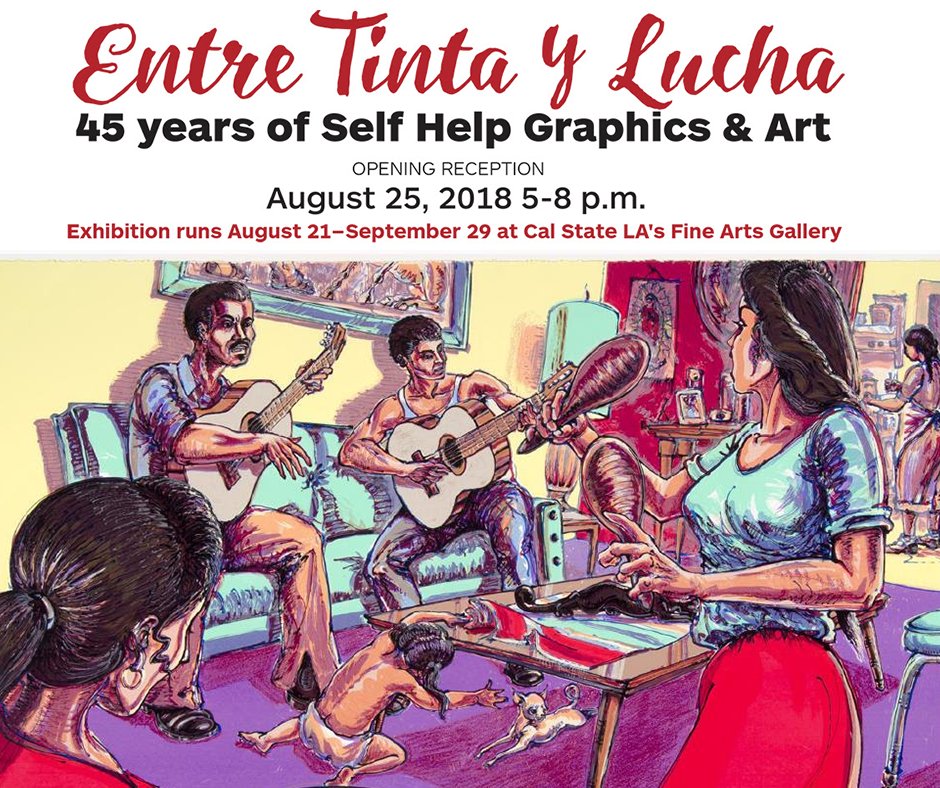 calfund's tweet photo. Starting this week, a chance to celebrate 45 years of Self Help Graphics! @SHG1970 &amp; @CalStateLA are teaming up to bring you a look back at decades of #LAartist innovation and excellence in #EntreTintayLucha. Opening reception is this Saturday. https://t.co/AqivPEbLt4 https://t.co/rZnchTVMJk