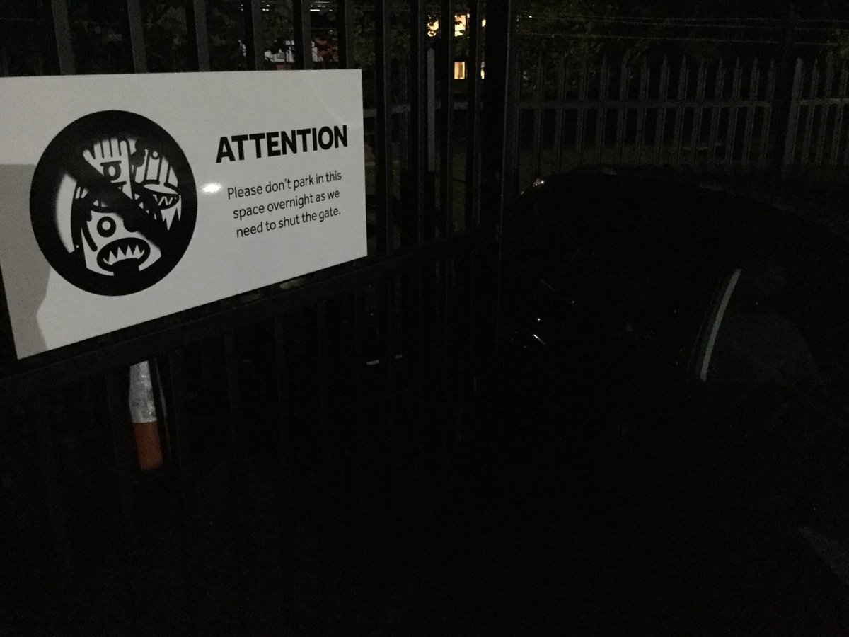 MagicRockTap's tweet photo. To the owner of this vehicle. Words cannot describe the frustration of having to sleep at work tonight because you can’t read a sign. Please come and move your vehicle ASAP. https://t.co/wDuufzTcn0