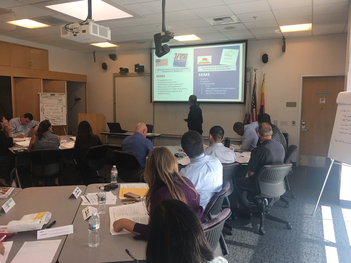 EMCESA's tweet photo. SouthBay #AreaG training local city staff on #EOC operations! @LostStateCA @ClaudioTaniguc1 https://t.co/6kJg7mfYWz