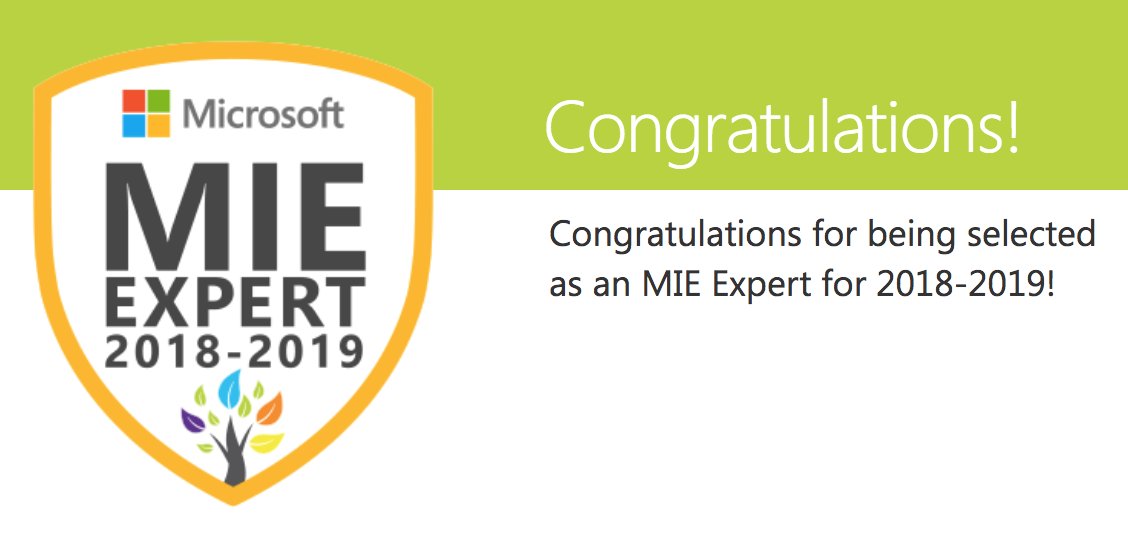 So excited &amp; humbled to be a part of this growing, passionate learning community #MIEExpert It's going to be another awesome year! #MicrosoftEDU #EdTech @MicrosoftEduCA