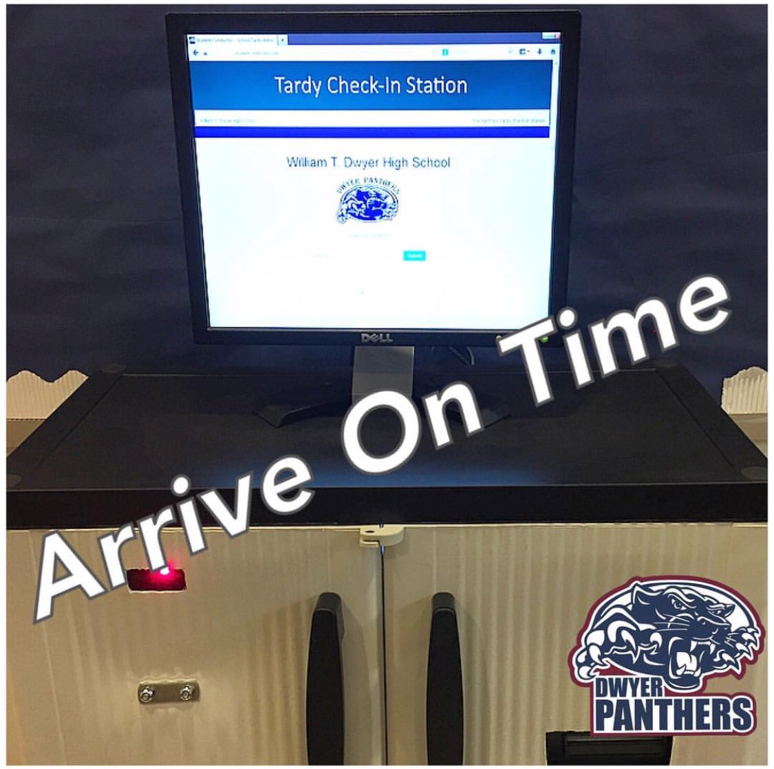 DwyerHS's tweet image. Reminder: Tardies start counting tomorrow, Thursday, August 23rd. Be sure to arrive to all of your classes before the tardy bell rings, so you won’t have to visit the kiosk. #ArriveOnTime #PunctualPanthers