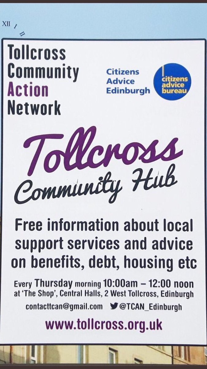Hello :) drop into your local <a href="/CABEdinburgh/">Citizens Advice Edinburgh</a> in Tollcross for a coffee and a chat ☕️ 👍🏻