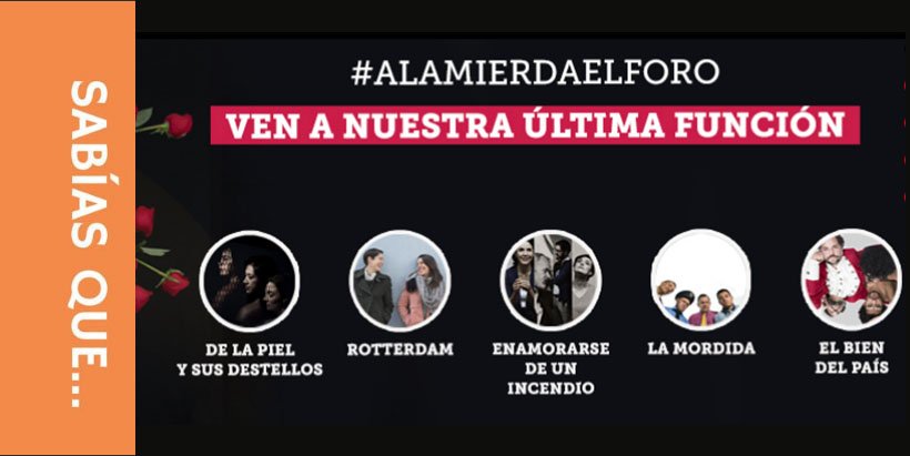 PinPointCartele's tweet photo. #SabíasQue
El @ForoShakespeare cerrará sus puertas y para despedirse tiene una serie de obras que se presentarán por última vez en el recinto como:
#RotterdamMx, #DeLaPielYSusDestellos, #ElBienDelPaís #EnamorarseDeUnIncendio y #LaMordida.
¿Tú cúal quieres ver?
#PinPoint https://t.co/ewsEcZ0uCj