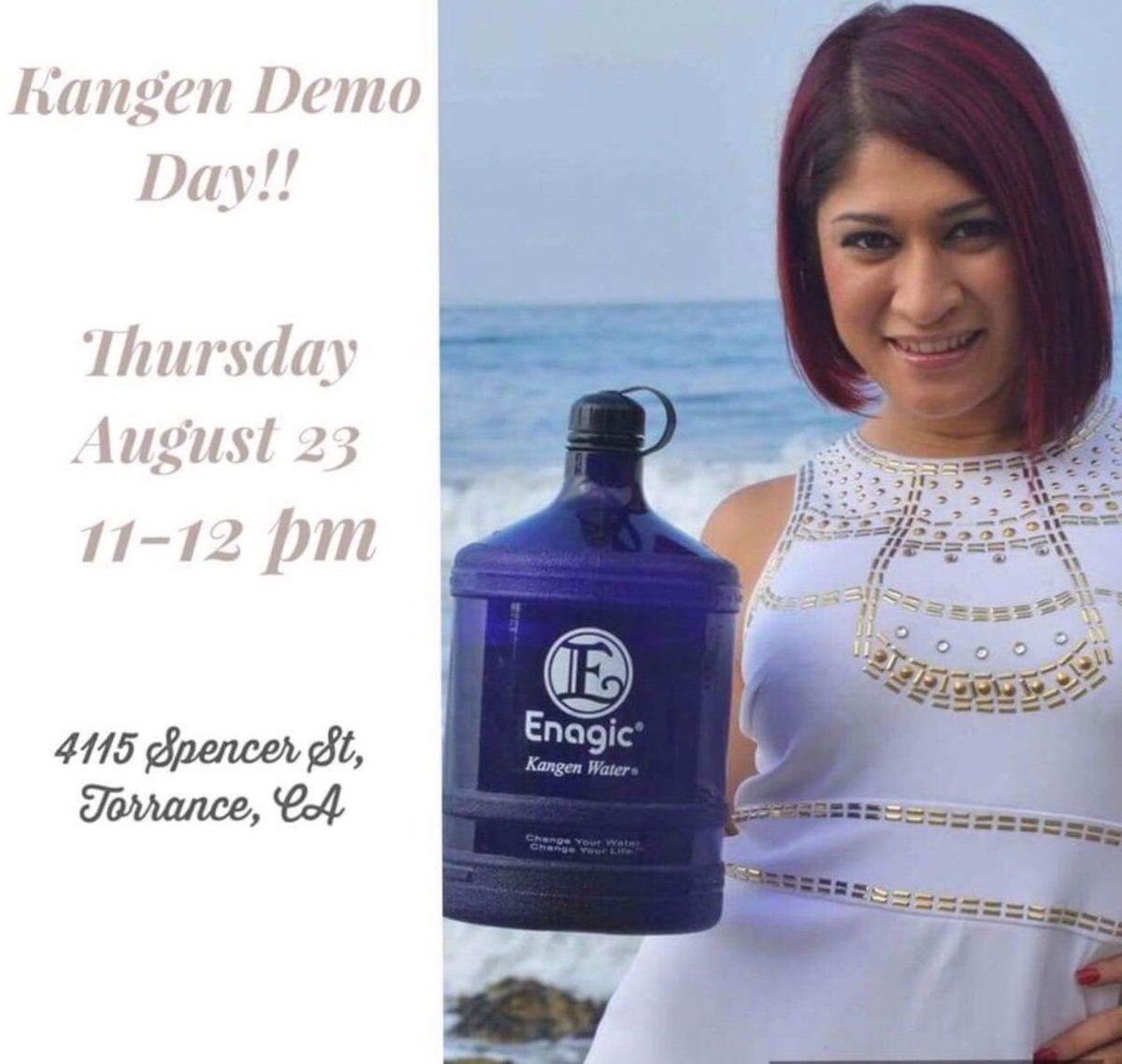 Enagic's tweet photo. Kangen Demo tomorrow at our Torrance California office with Stephanie Contreras! #entrepreneur #entrepreneurlifestyle #startabusiness #businessowner #beyourownboss #businessopportunity #FinancialFreedom #Enagic #KangenWater #business #LearnSuccess #workfromhome #boss #ceo https://t.co/A5jRclTrw3