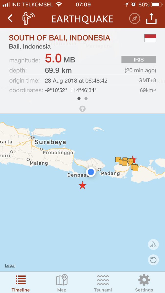 Woke up feeling the earth trembling...felt in Canggu, Bali. #earthquake #Bali