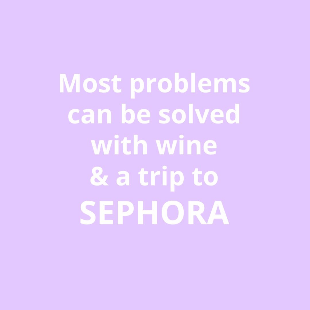 COOLA's tweet photo. Mid-week motto 🍷🛍 #WineWednesday #SephoraAddict @Sephora https://t.co/eHH97ufwW2