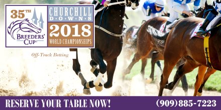 nos_events's tweet photo. The Breeder's Cup World Championship is coming up this November 2 &amp; 3rd! Make sure to reserve your table at our state of the art off-track betting facility at the NOS Sports Center. call (909)885-7223 https://t.co/Xx8rHmyor3