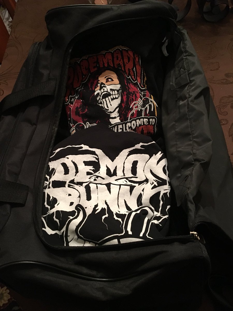 All packed for #BoardwalkBeatdown this weekend...3 @WeAreRosemary T’s and 1 @DemonxBunny T.... can not wait!!