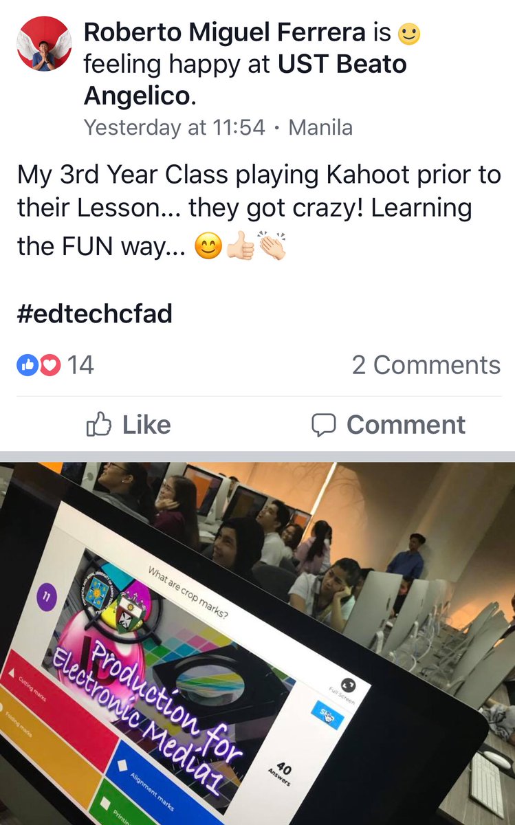 USTNur_Edtech's tweet image. Kahooting! the CFAD way!
#MacLab
#ustCFAD
#cfadedtech
@bobby_ustclass