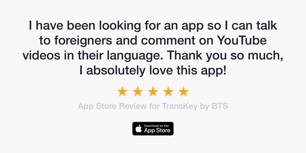 transkeyapp's tweet photo. You're very welcome BTS 😉 See for yourself what he's talking about, download TransKey for free now! https://t.co/NIe3rGHI6o #transkey #iosapps #bestapps #bestapp #freeapps #appleapps #babelfish https://t.co/H38ACW9WbM