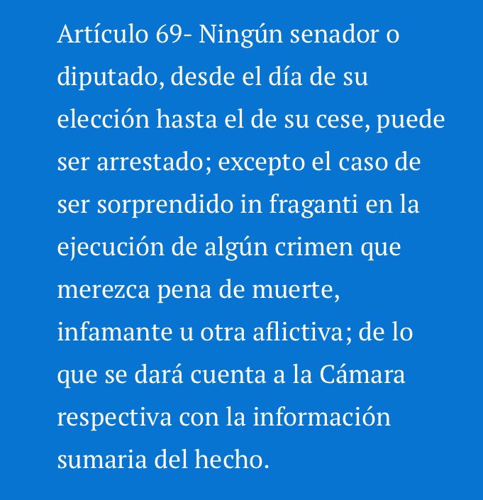 Constitucion_AR's tweet photo. ¿Puede un legislador argentino ser arrestradx? #Senado https://t.co/GuuUDzZ67u