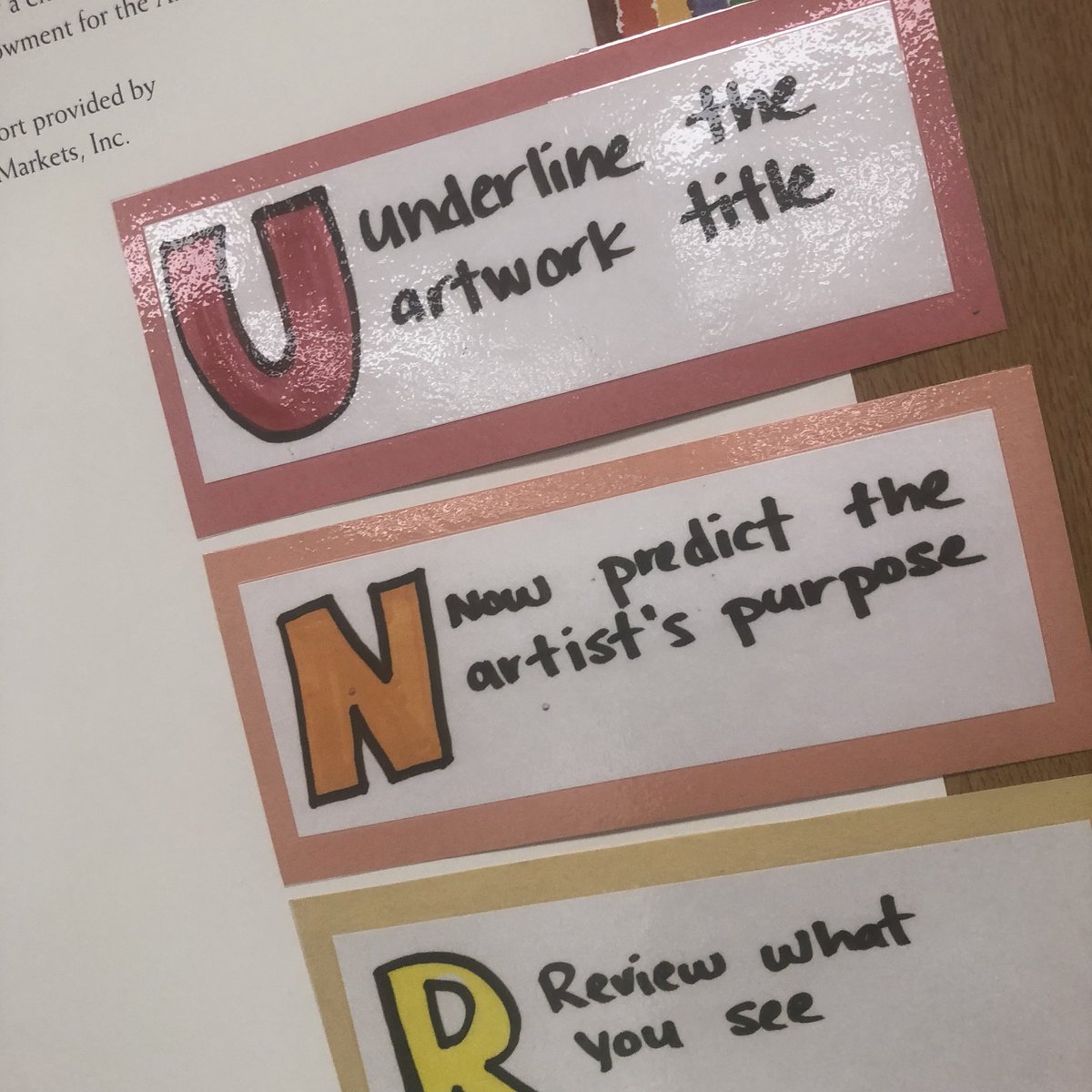 mslowpaz's tweet photo. Let’s talk about #art ...our #school uses Larry bell’s 12 words for core #classroom #testing #strategies, my first year I reworded and adapted it to the #artstudio #sentencestem #artcrit #ell #esl #ela #elementary #elementaryart #art #artclass #arted #aldineart #aldinecreates https://t.co/ot1oeuO6iU