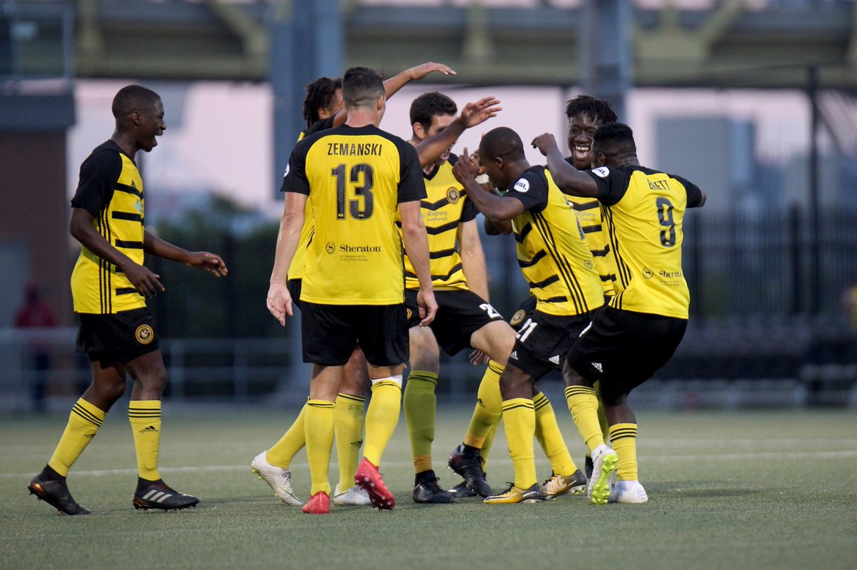 mattsunday's tweet photo. Dabo with the first time strike in stoppage time, a Fortnite inspired celebration at midfield and a hug meant for Mark Pulisic who must have given the midfielder some confidence. #yellowjustice #DKPS #Hounds https://t.co/RSNBb074Th