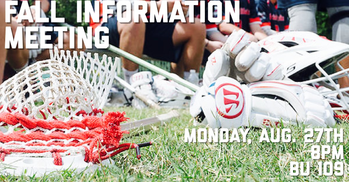 Come check out what FAU Lacrosse is all about! 

📆: Monday, August 27th
🕕: 8pm
📍: Business Building, Room 109

#rollowls 🔴⚪️🔵
