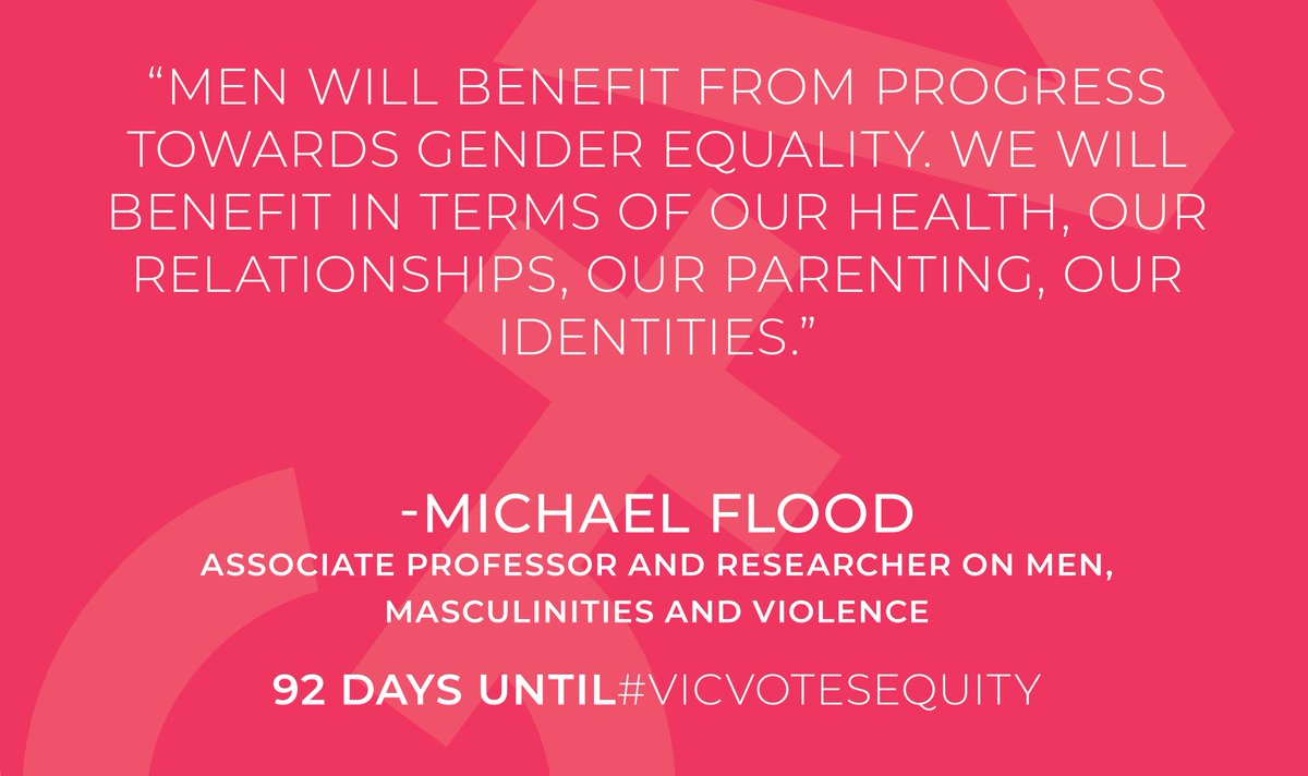 genderequityvic's tweet photo. Associate Professor @MichaelGLFlood on how gender equity will mean richer and fuller lives for men as well as for women #vicvotesequity #vicvotes2018 #springst #vicvotes #genvic https://t.co/rp8sd78VFd      @LiberalVictoria @VictorianLabor @TheNationalsVic @VictorianGreens https://t.co/v6dui8LHGf