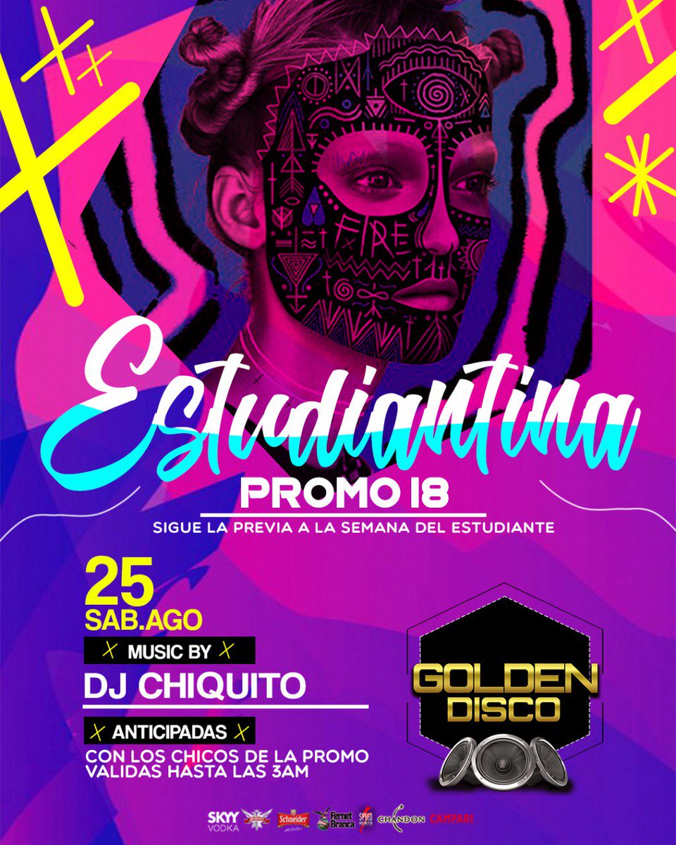 micafrasch13's tweet image. Se viene otro sábado de Golden Disco con muuuucha fiesta 🙌🏻💥
De la mano de la @pro18macia ‼️ 
Se viene la Semana mas esperada y la PREVIA EXPLOTA EN GOLDEN 💃🎉🎊🔝
Este sábado todas las Promos en una sola pista 😎
#Estudiantina #Promo18 #GoldenDisco 🕺🏻🕺🏻 @GoldenDisco1