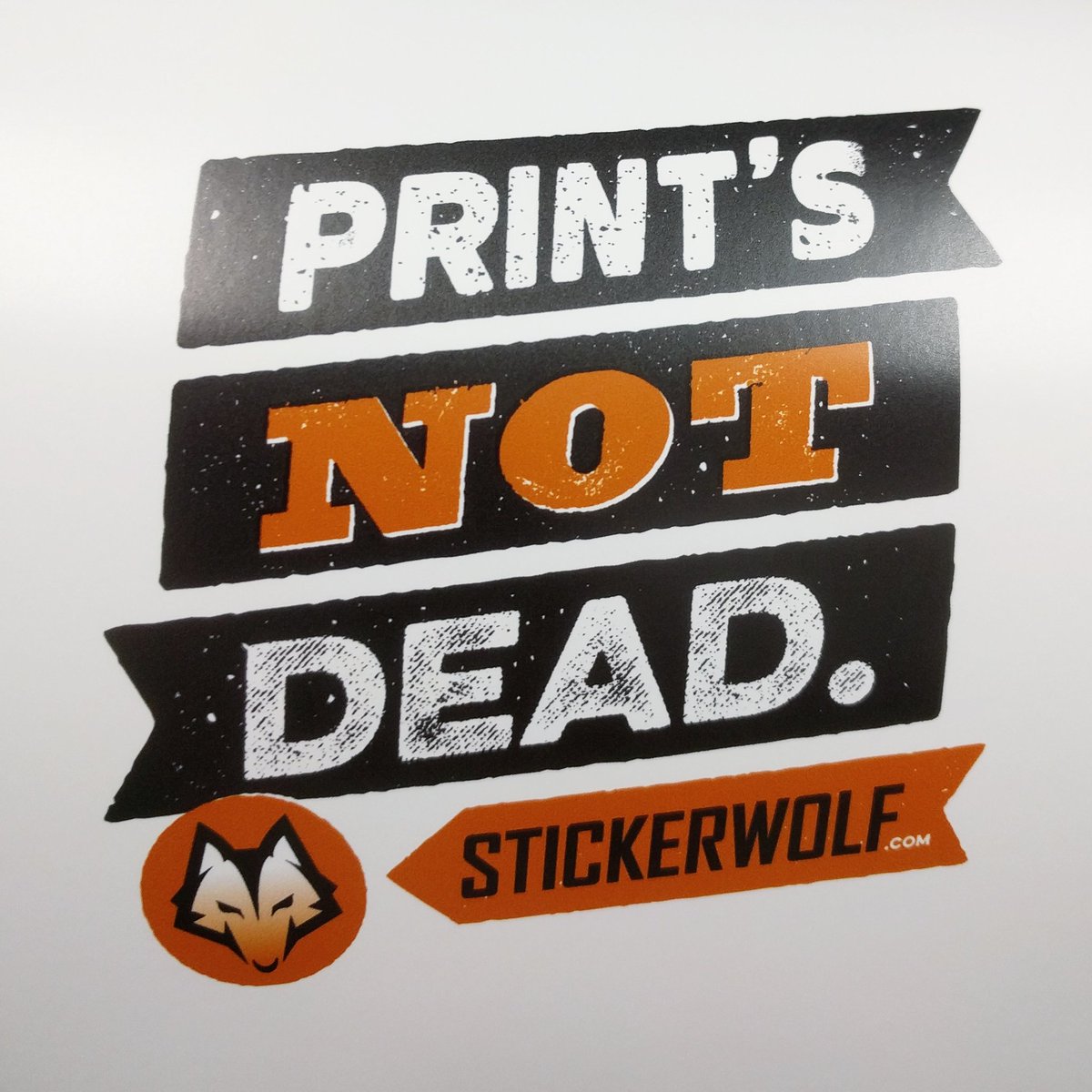 Ain't that the truth. #printsnotdead #printisnotdead #printer #stickerprinter #weloveprint #welovestickers #notdead #print #stickers #slaps #stickerwolf