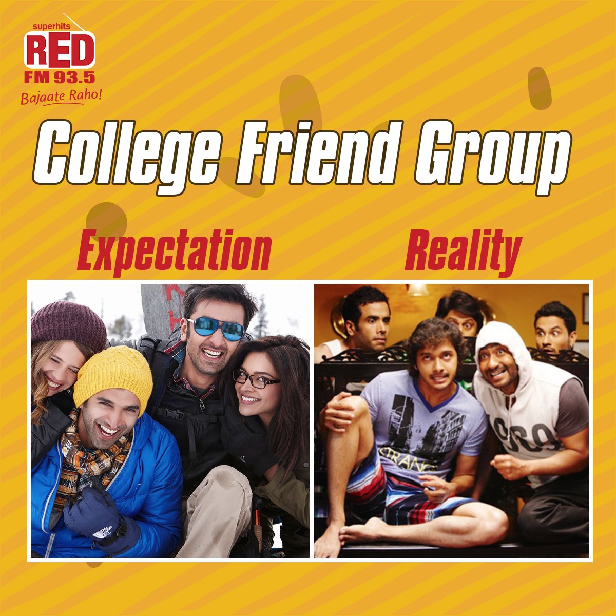 RedFMIndia's tweet photo. Show this to your squad! #CollegeBuddies #DostLog #Friends https://t.co/vy24MOOxBe
