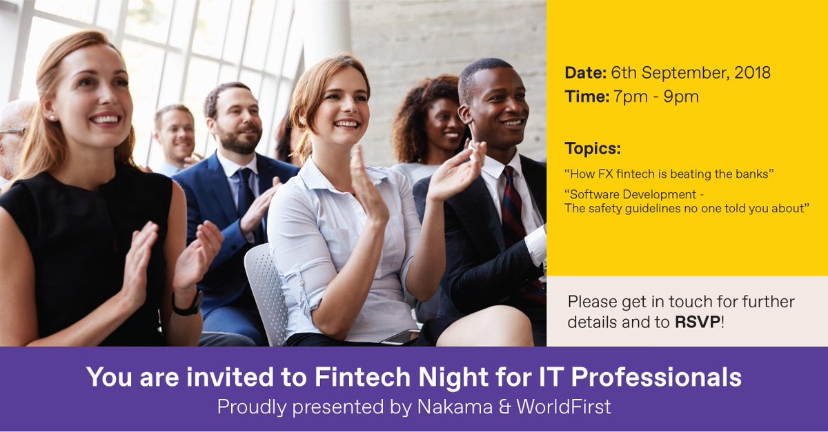Nakama #HongKong are collaborating with WorldFirst in Hosting a #FinTech #networking session for all #tech &amp; #IT enthusiasts on 6th September in HongKong. Email hello@nakamahongkong.com if interested!