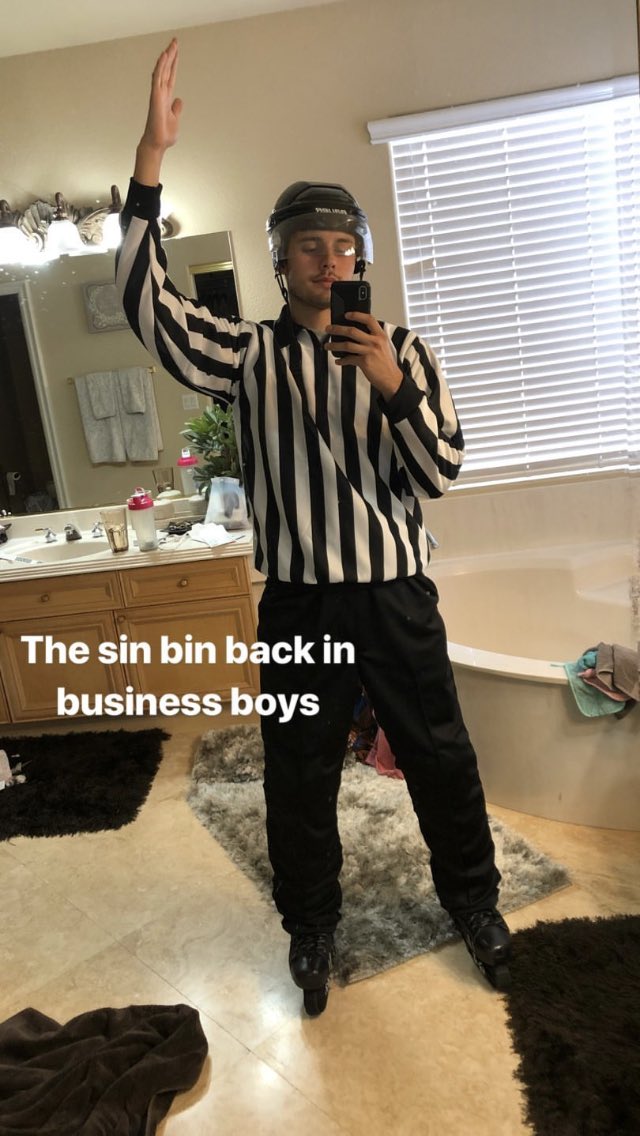 GoldenBenders's tweet photo. Well boys.....we lost @jsholland8 to the stripes!!🦓 😂 https://t.co/jeJQLQTI0W