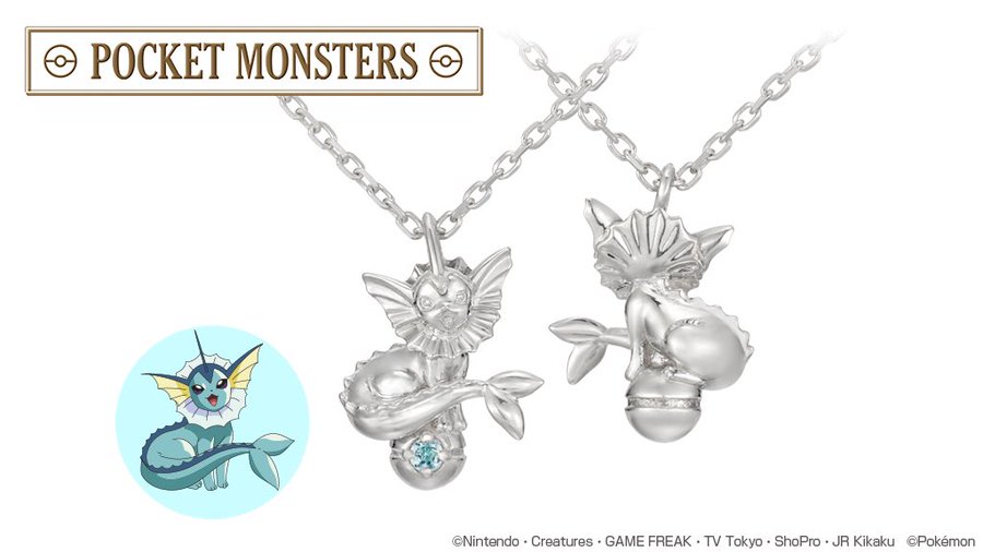 New Pokemon Necklace Featuring Vaporeon Now Available At U Treasure Flareon And Jolteon Also On The Way Pokemon Blog