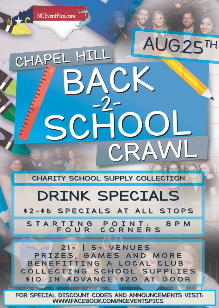 Chapel hill it's contest time! Next 25 people to buy a ticket wins a beverage on us! Share this Sat's event and tag friends and receive a chance for beverages on us as well!