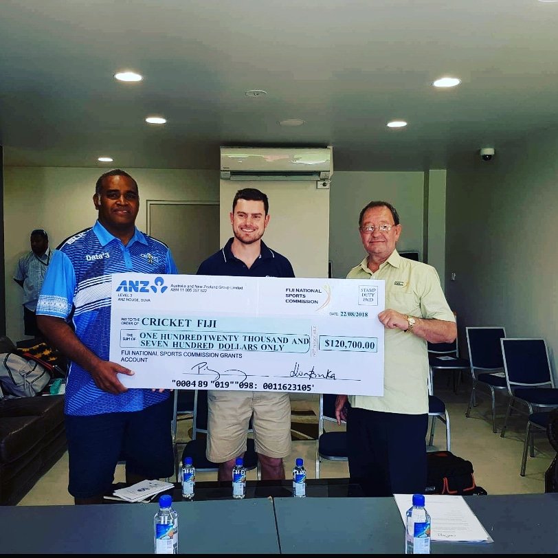 The Fiji National Sports Commission and it's continued their support for Cricket contributing $120,000.00 to assist the Fiji Mens team and assist in the hosting  of the ICC EAP T20 QUALIFIER A. 

#MeBulaGaNaKirikiti