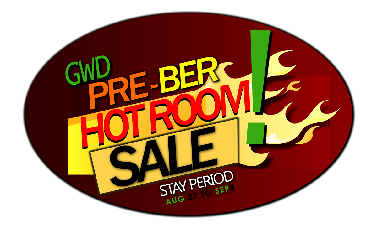 GWDormitel188's tweet photo. Let's get high on PRE-BER❗Let us all welcome the BER-months of 2018 with a HOT ROOM SALE on ALL ROOMS. Stay period from August 27 to September 8, 2018 #GWD188 https://t.co/1EMuf5y0nC