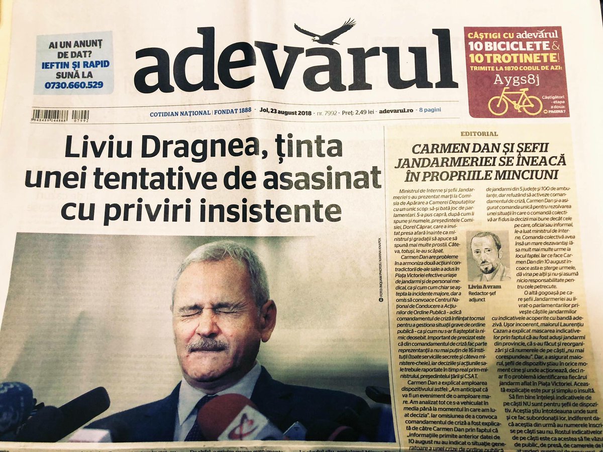 Încă mai sunt prime pagini bune în presa românească 

Râd de cinci minute la compoziția asta (titlu + poză)