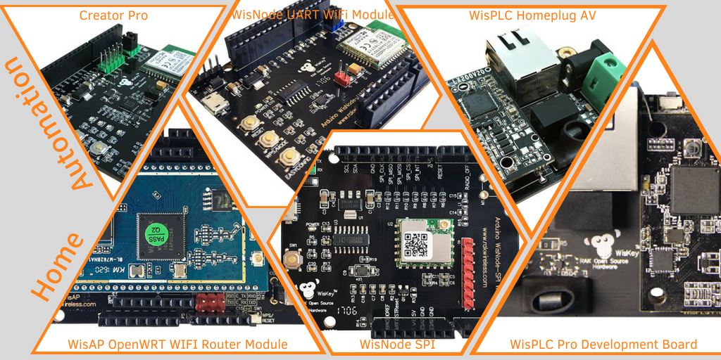 RAKwireless's tweet image. Our Home Automation Modules
#CreatorPro
WisNode #UART WiFi Module
#WisPLC Homeplug AV
#WisAP OpenWRT WiFi Router Module
WisNode #SPI
WisPLC #Pro Development Board