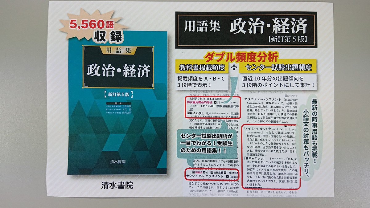 ?お待たせしました‼ 好評の用語集シリーズ 『用語集 政治・経済』新訂 
