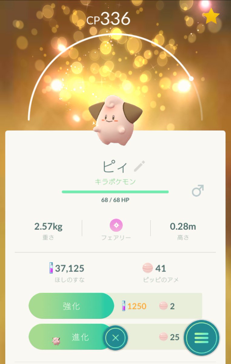 ゆゆ A Twitteren ポケモンgo キラポケモン ピィ 彼と交換でget ピィかわいい キラポケモン集めたいな ੭ ˊ ˋ ੭