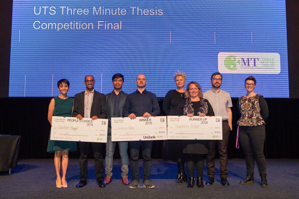 LissBEE_CPSP's tweet photo. This years #UTS3MT finalists - everyone rocked the stage with their brilliant #PhD #UTSideas last night ;) https://t.co/ES5ViGPqDn