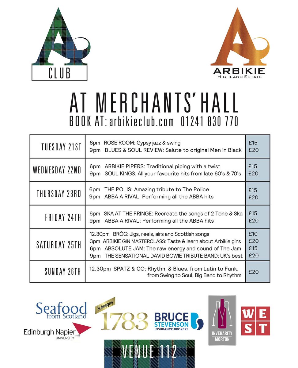 Arbikieclub's tweet photo. Entering the last few days of #TheAClub #2018 with most shows sold out it’s all set for a great final weekend! Limited tickets available at https://t.co/tmCUuOh2Y5 #EdFringe18 #EdFest2018 #edinburgh #edfringe https://t.co/KGmfz1X1CG