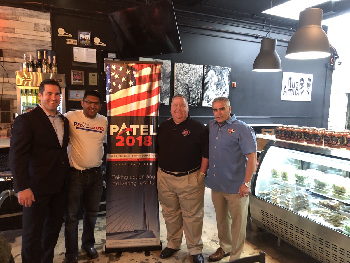 Elevate_Inc's tweet photo. Special thanks to @S3Media and Due Amici Ybor for hosting another great #Patel2018 Meet & Greet tonight! With Due Amici owner, Geo Bunjaki, and @HCFFLocal2294 https://t.co/XqLcMPLdzI