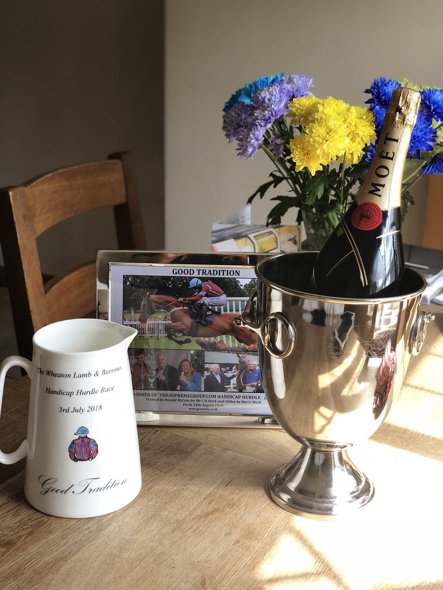 Thanks to <a href="/PerthRacecourse/">perthracecourse</a> <a href="/stratfordraces/">Stratford Racecourse</a> for two memorable days out and two fabulous trophies!! Thanks also to <a href="/donaldmccain/">Donald McCain Racing</a> <a href="/HarryStock/">Harry Stock</a> <a href="/louisemarmour/">Louise M Armour</a>  and of course Good Tradition
