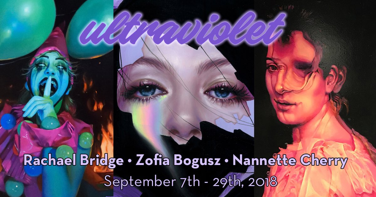The fall art season kicks off Sept 7th w/ #Ultraviolet: featuring new paintings from Zofia Bogusz, Rachael Bridge &amp; Nannette Cherry. 
Curated by <a href="/OnlyDoniaUKnow/">✩ Donia ✩ دنيا ✩</a> 

Opening reception Fri, Sept 7th at 7pm. On view through Sept 29th.

lastritesgallery.com/exhibition/ult…